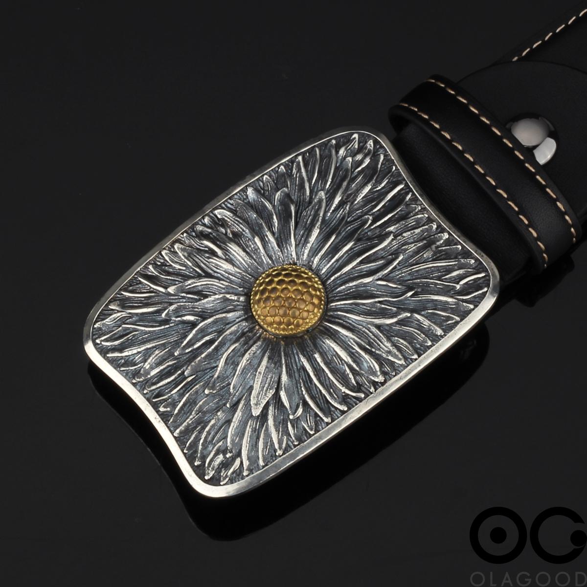 Đầu khóa dây lưng hoa hướng dương bạc ý 925 - KB0176 - Hình ảnh 5