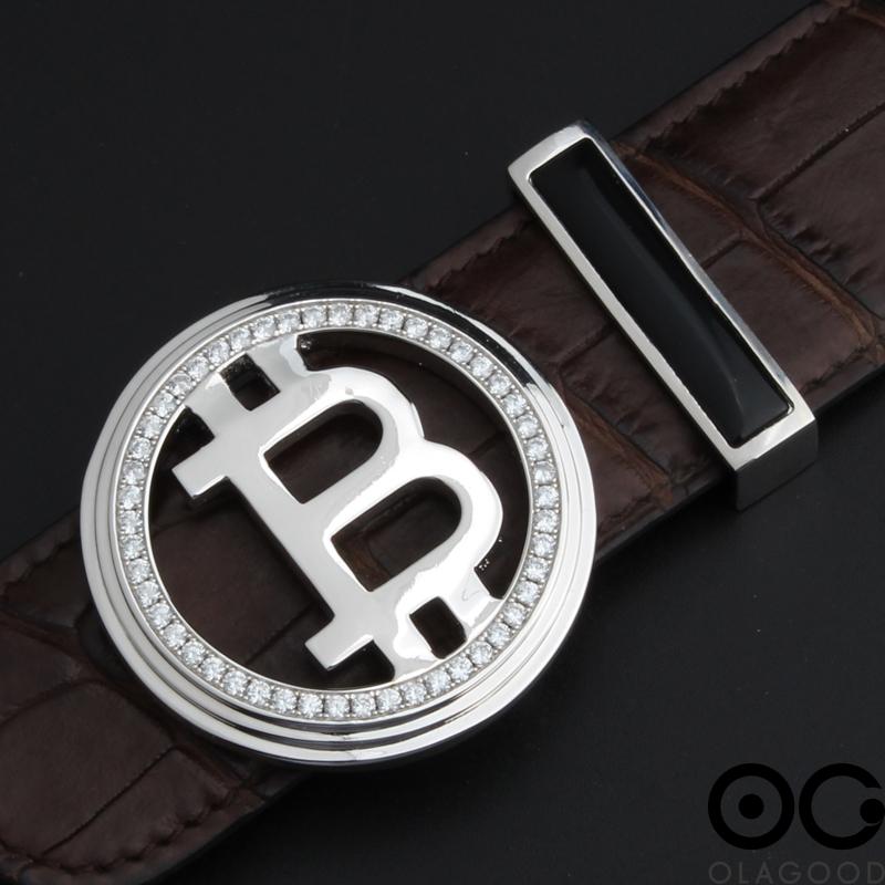 Đầu khóa thắt lưng Bitcoin bạc ý 925 - KB0182