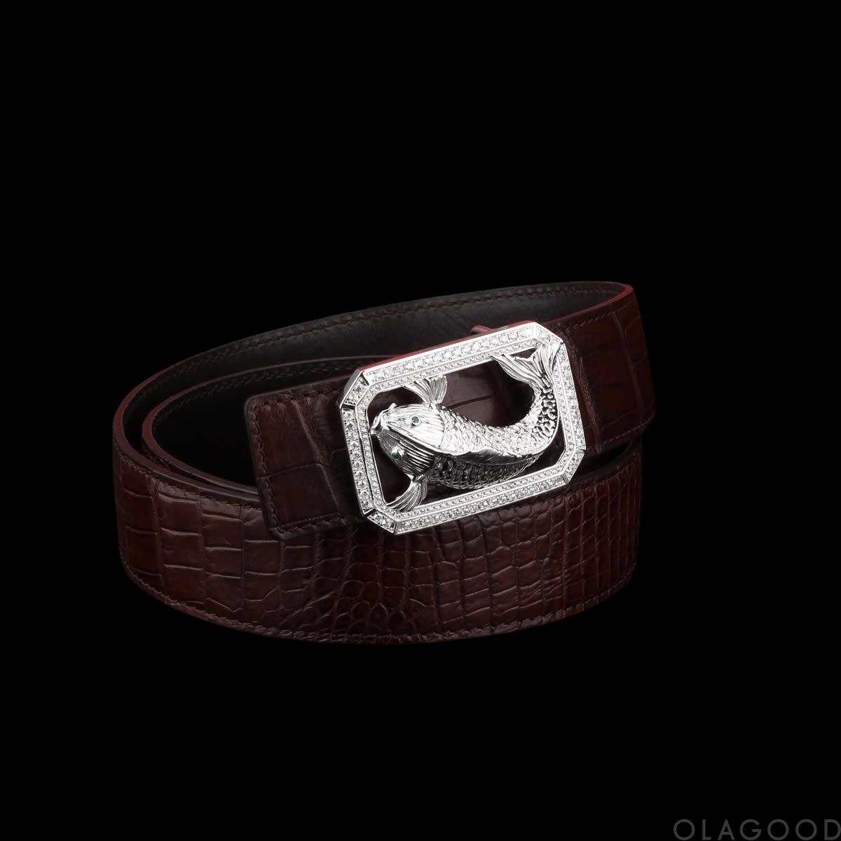 Đầu khóa thắt lưng hình cá chép bạc ý 925 - KB0173 - Hình ảnh 5