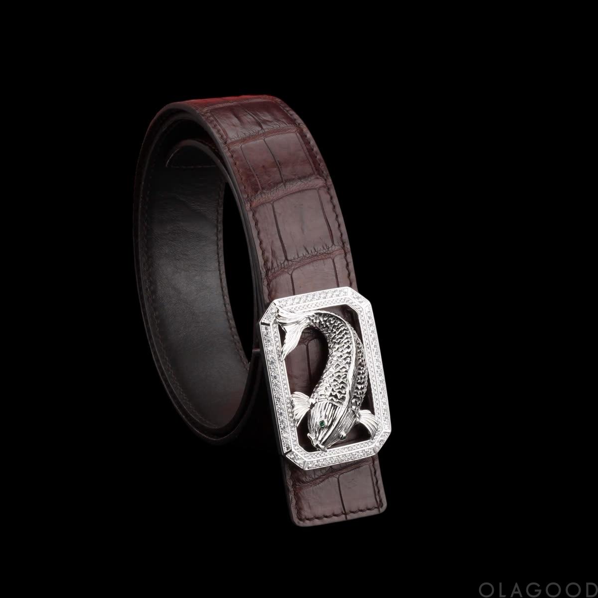 Đầu khóa thắt lưng hình cá chép bạc ý 925 - KB0173 - Hình ảnh 4