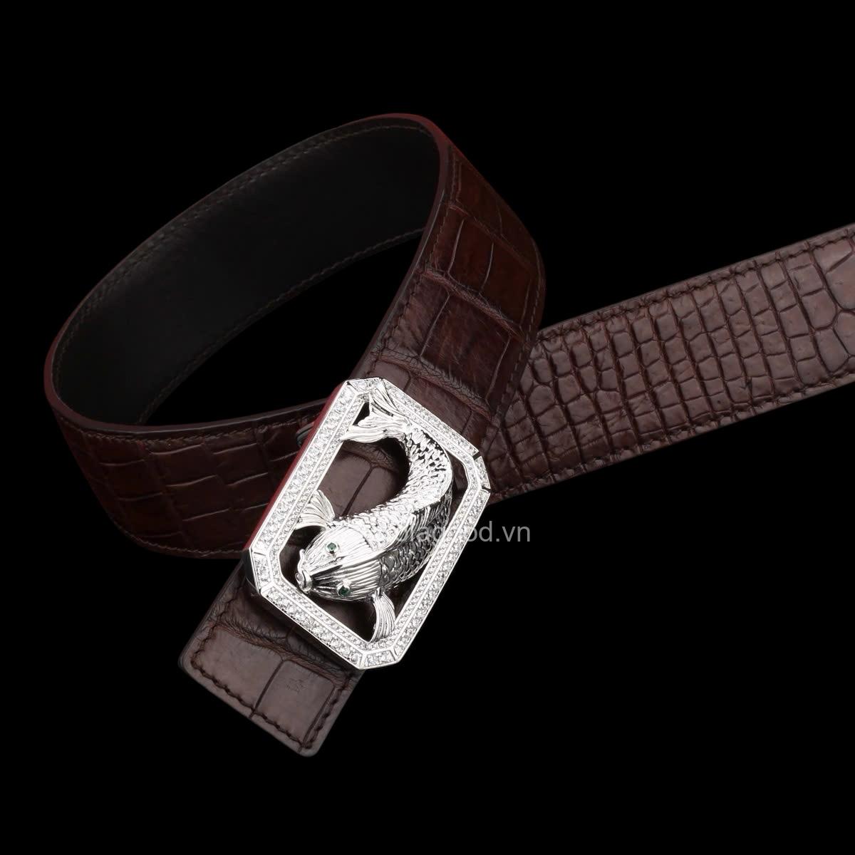 Đầu khóa thắt lưng hình cá chép bạc ý 925 - KB0173 - Hình ảnh 3