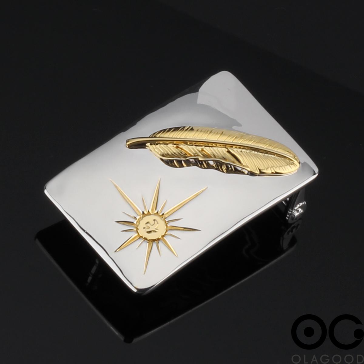 Đầu khóa thắt lưng hình lông vũ Takahashi bạc ý 925 mạ vàng 24k - KB0181 - Hình ảnh 6