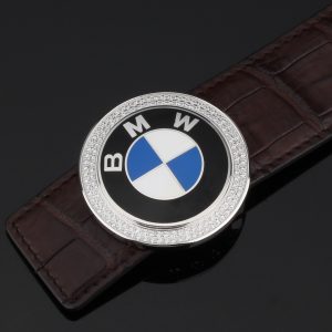 Đầu khóa thắt lưng logo xe BMW bạc ý 925 - KB0184