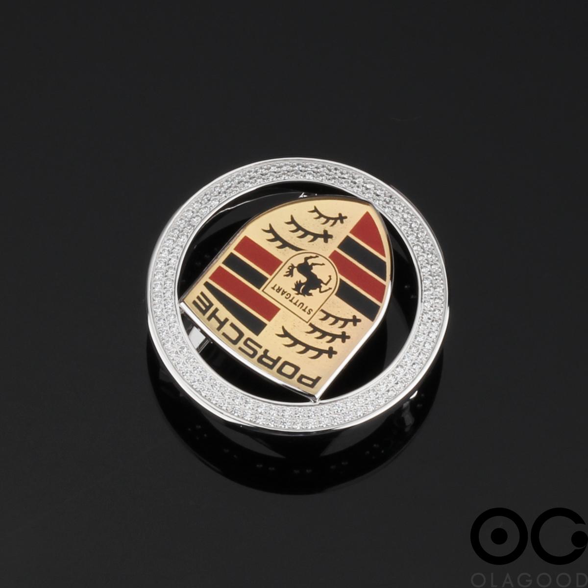 Đầu thắt lưng logo xe Porsche bạc ý 925 - KB0183 - Hình ảnh 2