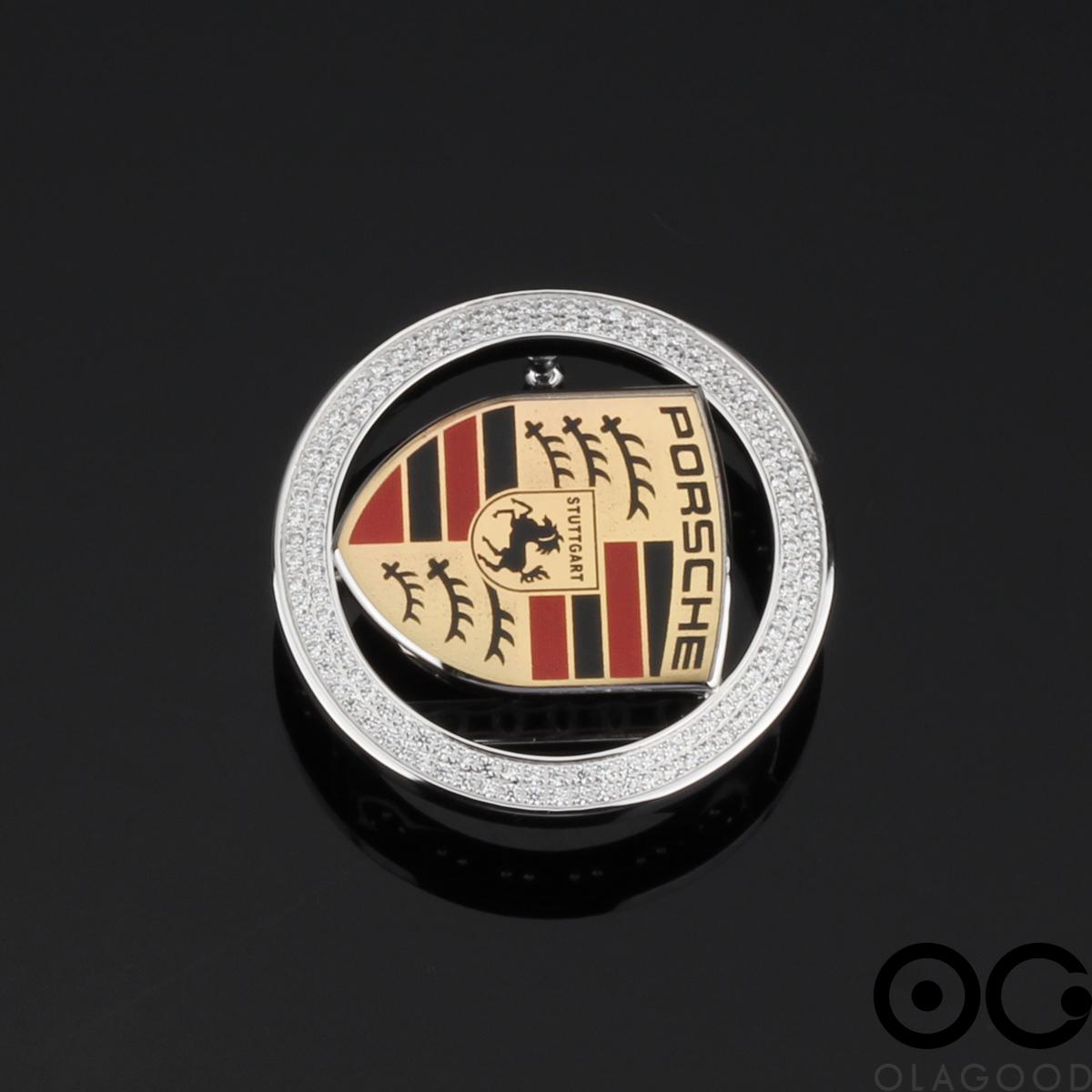 Đầu thắt lưng logo xe Porsche bạc ý 925 - KB0183 - Hình ảnh 3