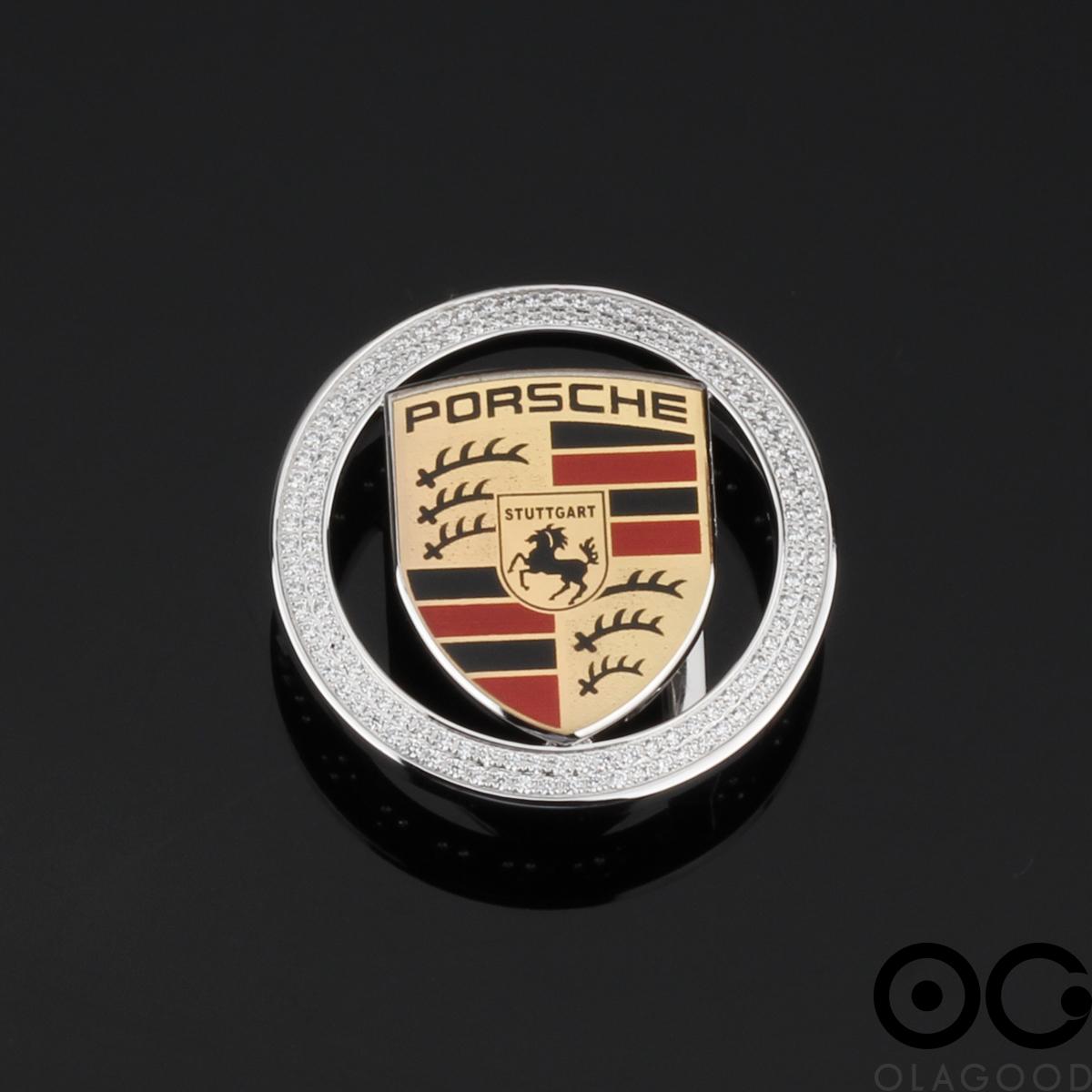 Đầu thắt lưng logo xe Porsche bạc ý 925 - KB0183 - Hình ảnh 4