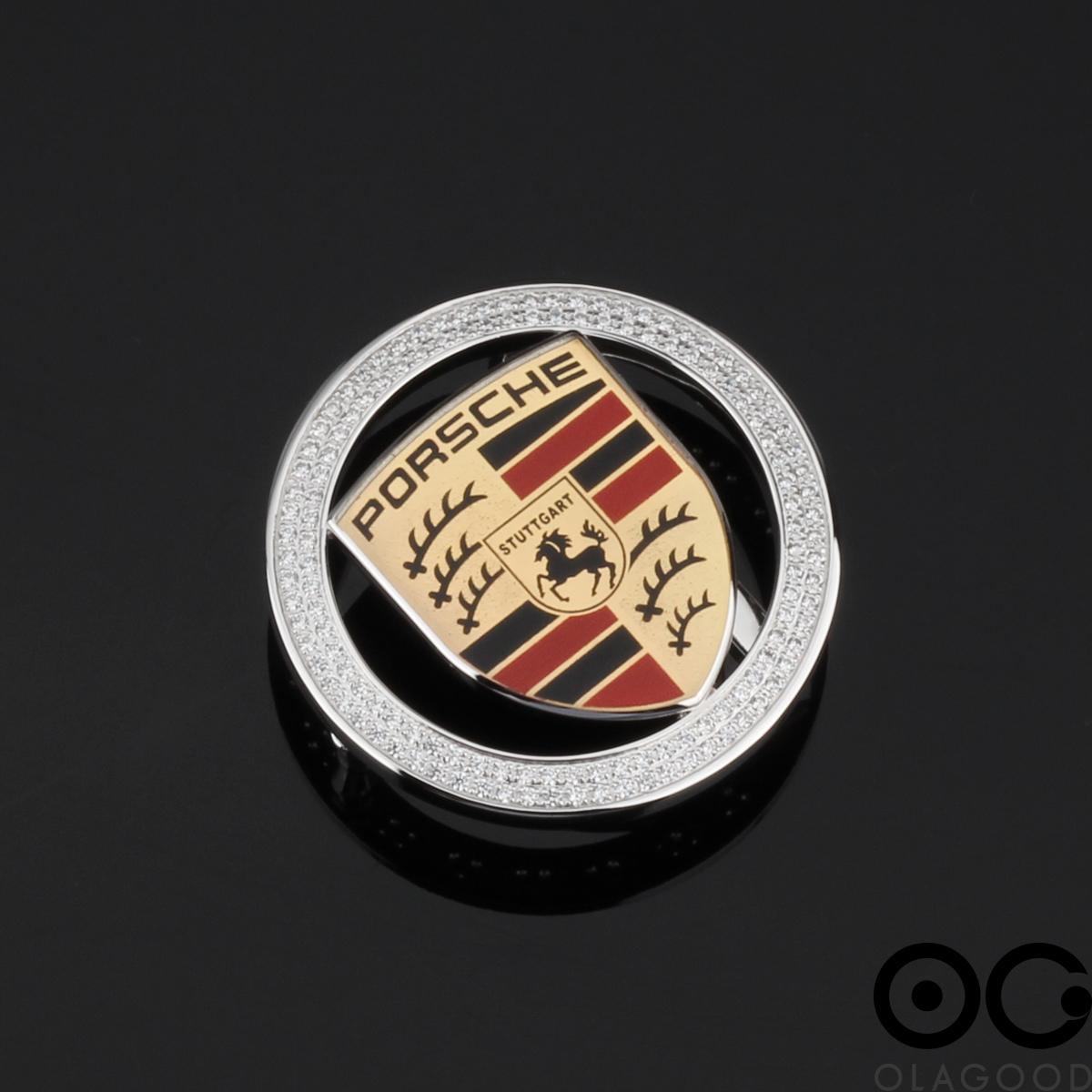 Đầu thắt lưng logo xe Porsche bạc ý 925 - KB0183 - Hình ảnh 5