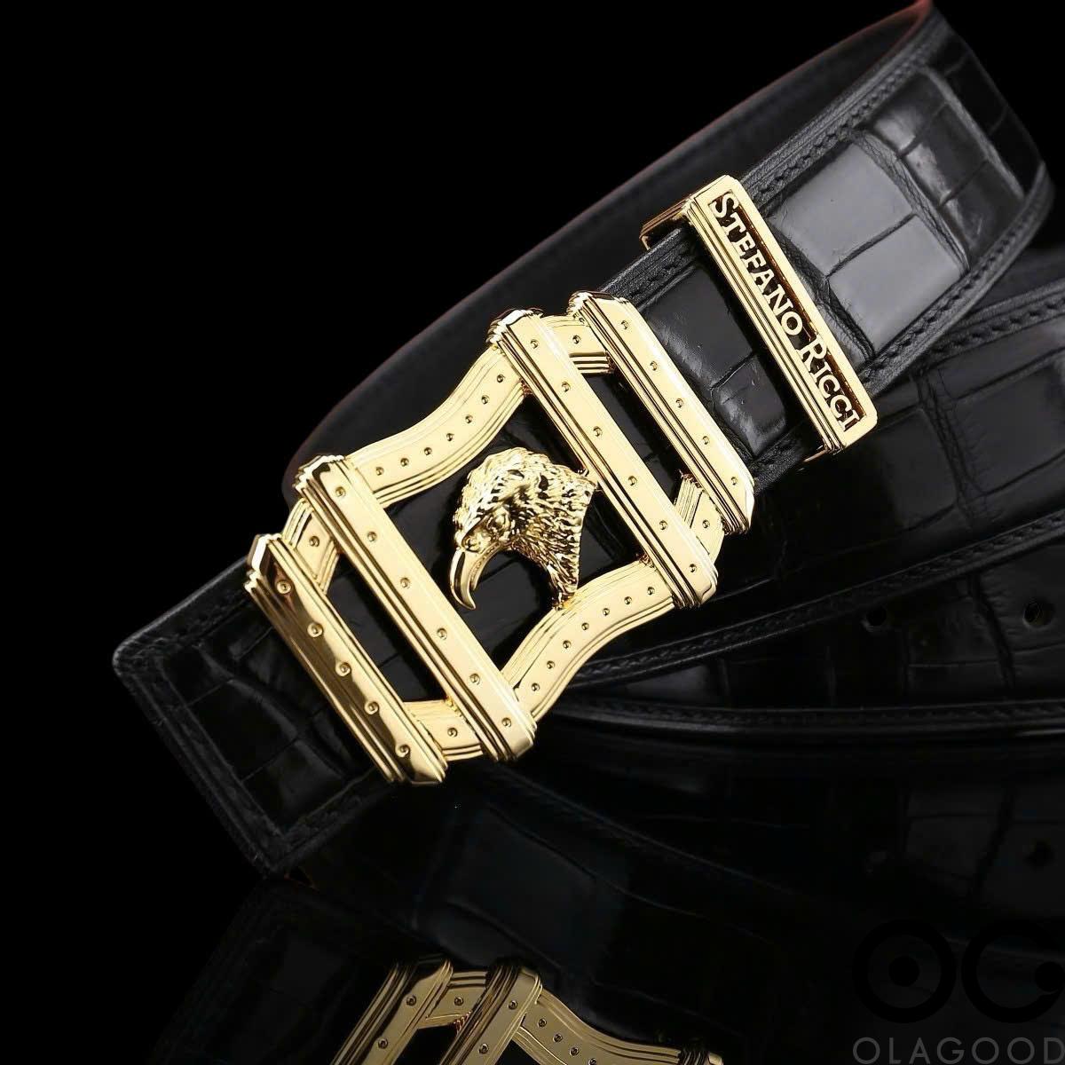 Dây nịt nam da cá sấu xịn - Khóa mạ vàng 24K - TLV014S - Hình ảnh 4