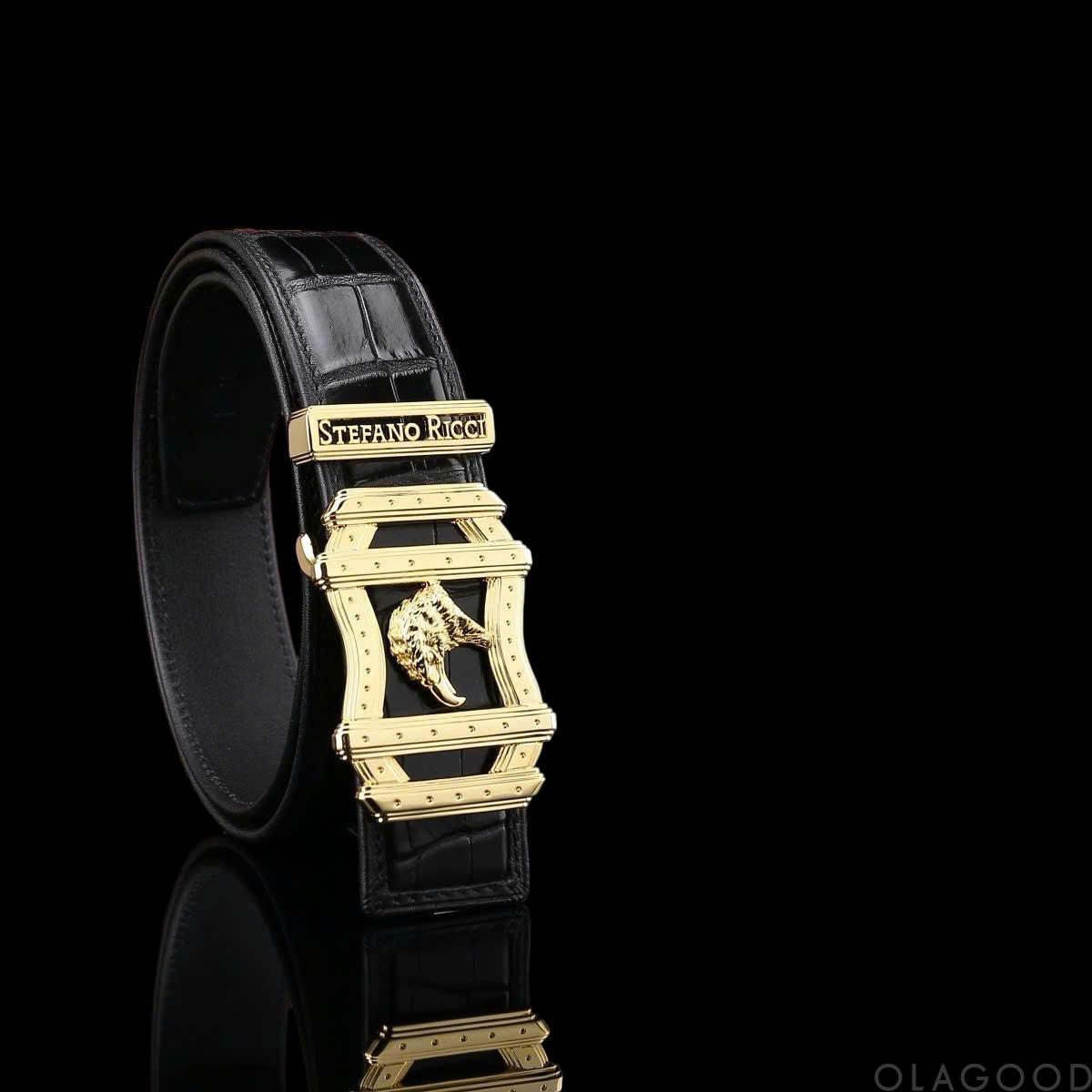 Dây nịt nam da cá sấu xịn - Khóa mạ vàng 24K - TLV014S - Hình ảnh 6