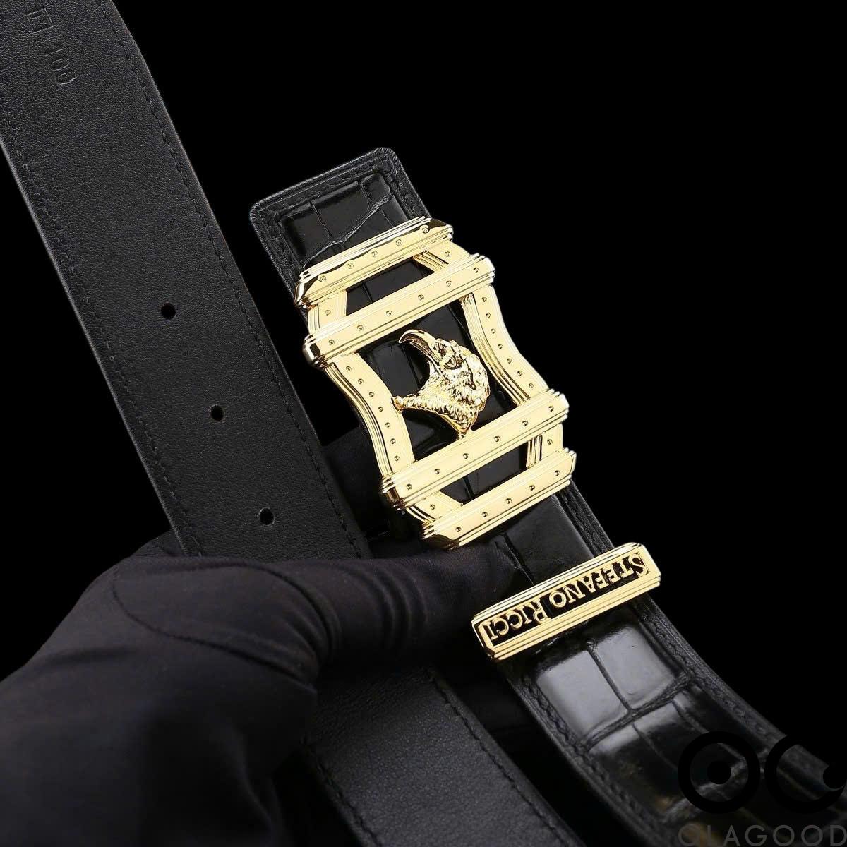 Dây nịt nam da cá sấu xịn - Khóa mạ vàng 24K - TLV014S - Hình ảnh 7