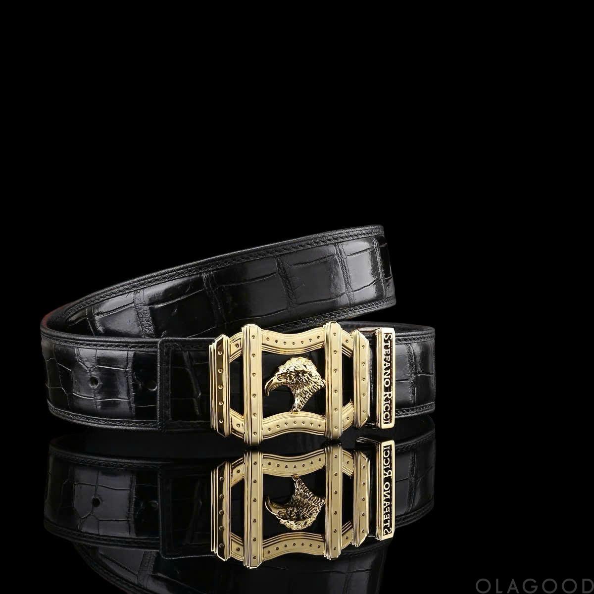 Dây nịt nam da cá sấu xịn - Khóa mạ vàng 24K - TLV014S - Hình ảnh 8