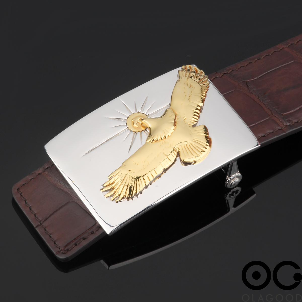 Khóa dây lưng hình đại bàng bạc ý 925 mạ vàng 24K - KB0180