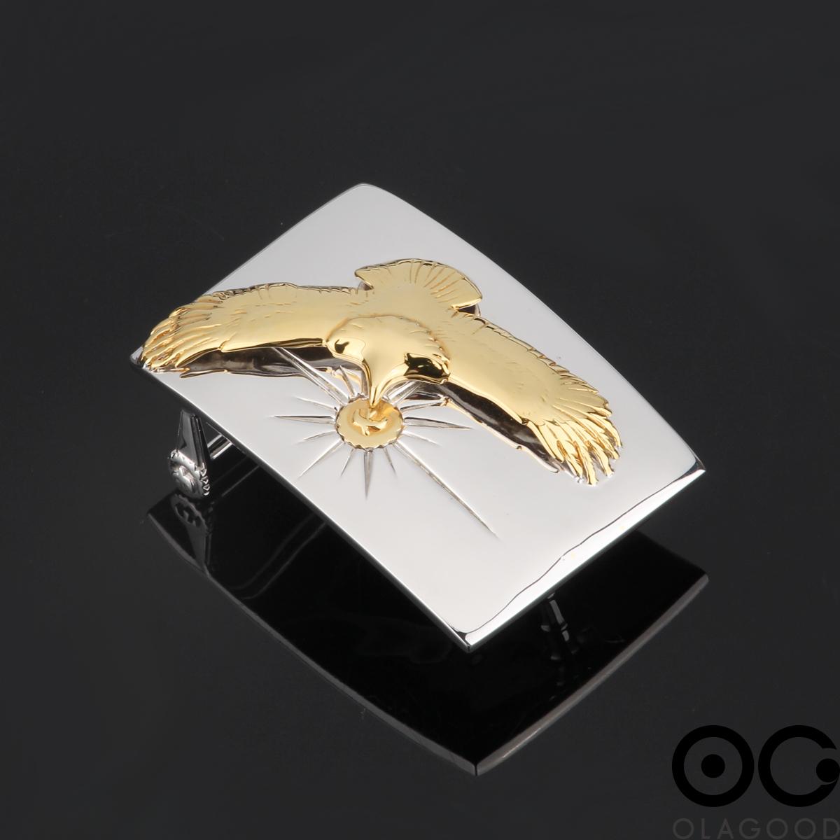 Khóa dây lưng hình đại bàng bạc ý 925 mạ vàng 24K - KB0180 - Hình ảnh 6