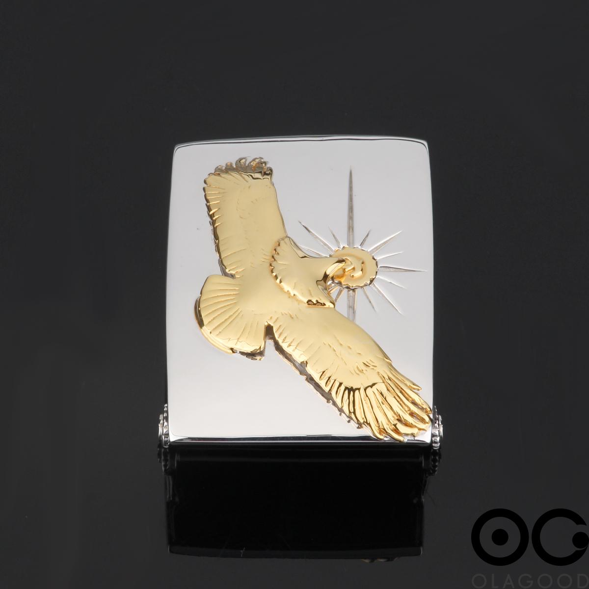 Khóa dây lưng hình đại bàng bạc ý 925 mạ vàng 24K - KB0180 - Hình ảnh 4