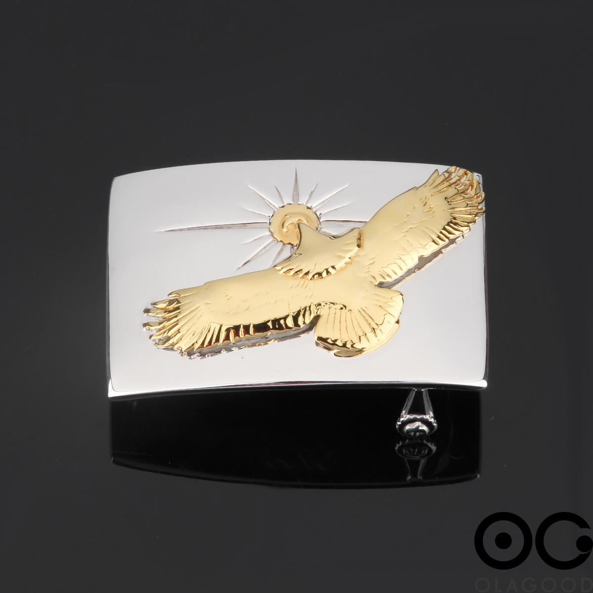 Khóa dây lưng hình đại bàng bạc ý 925 mạ vàng 24K - KB0180 - Hình ảnh 3