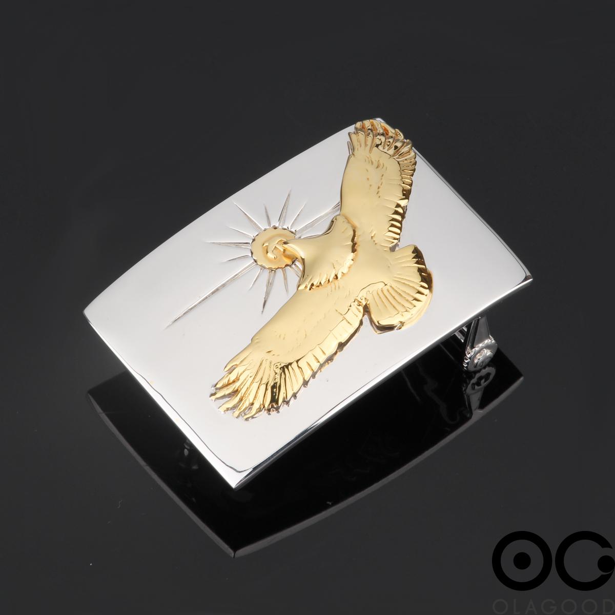 Khóa dây lưng hình đại bàng bạc ý 925 mạ vàng 24K - KB0180 - Hình ảnh 2