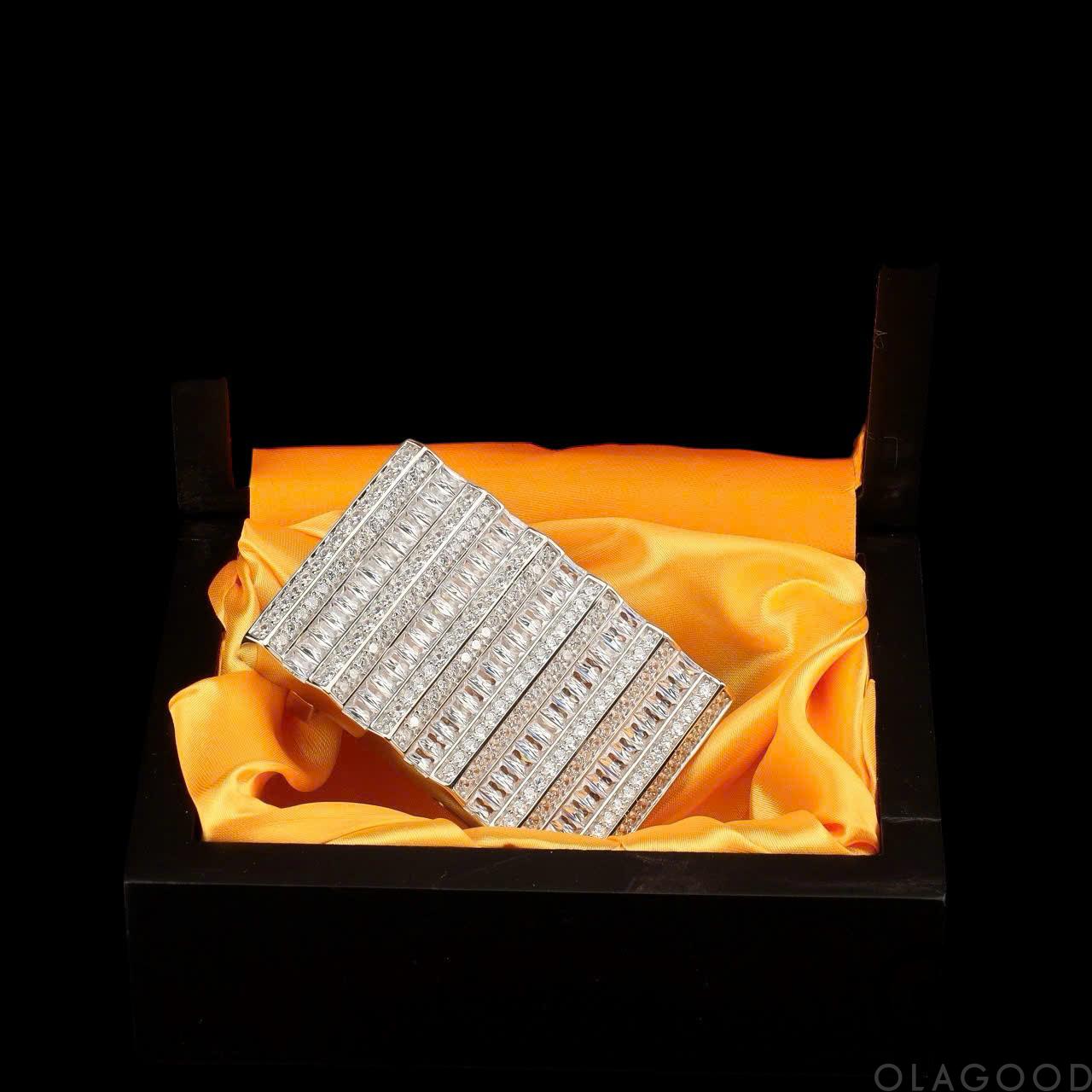 Đầu khóa bạc ý 925 đính đá zircon - KB0175