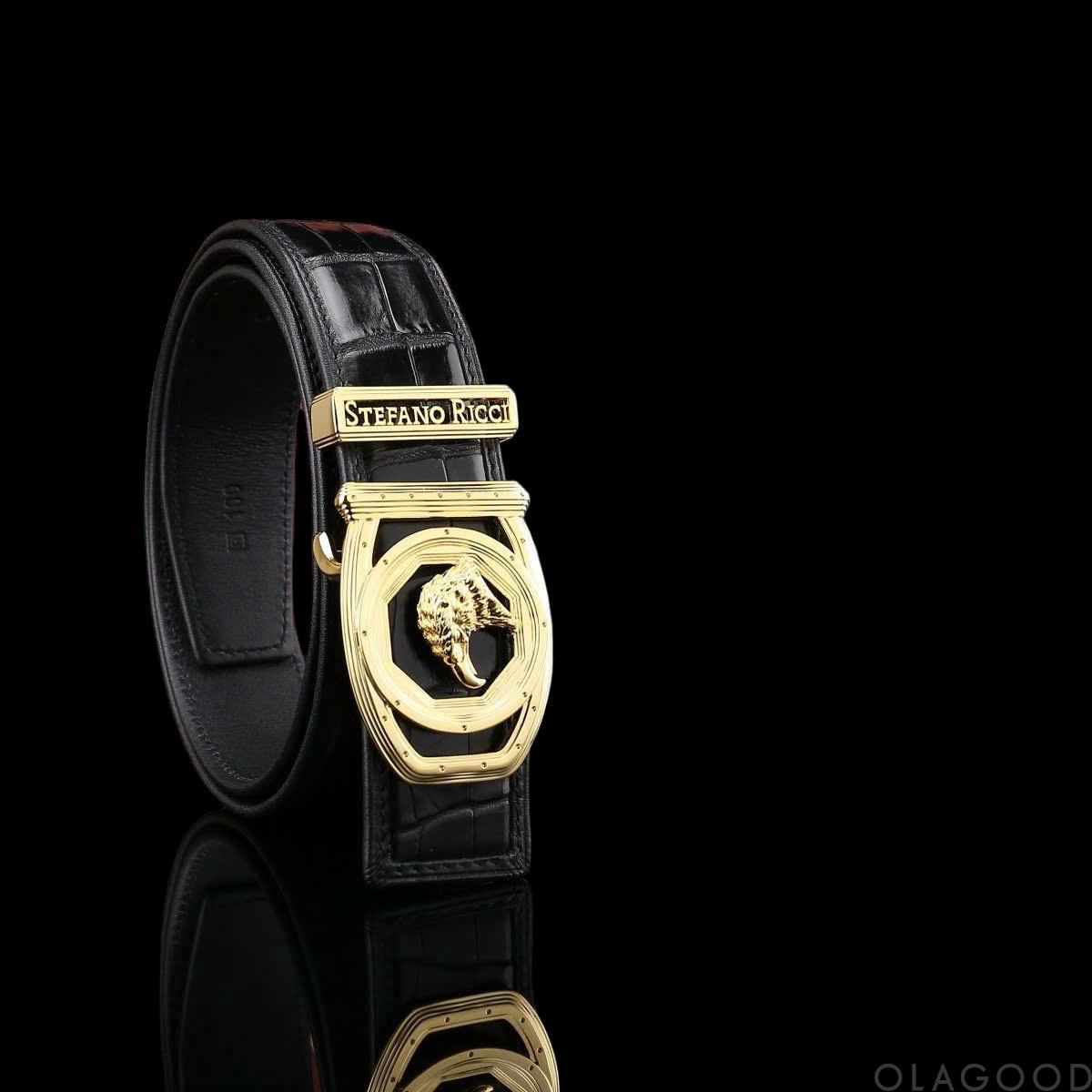 Thắt lưng nam da cá sấu - Khóa mạ vàng 24K - TLV015S - Hình ảnh 6