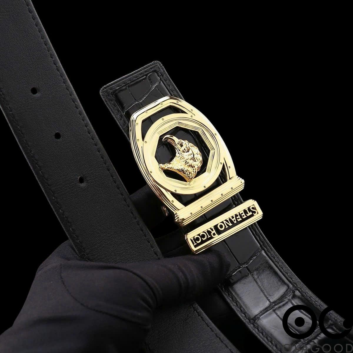 Thắt lưng nam da cá sấu - Khóa mạ vàng 24K - TLV015S - Hình ảnh 8