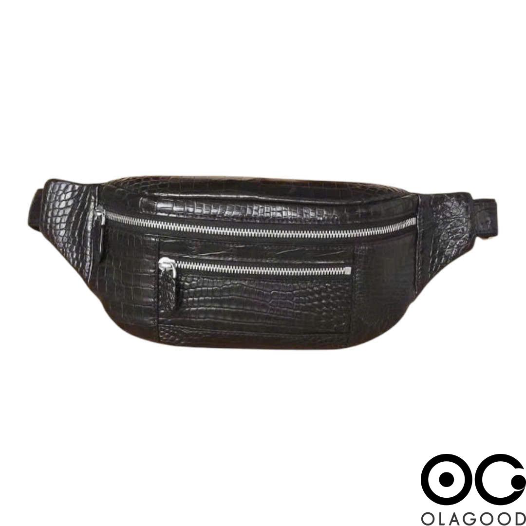 Túi bao tử nam da cá sấu đeo chéo màu đen TBTDT012S - Hình ảnh 3