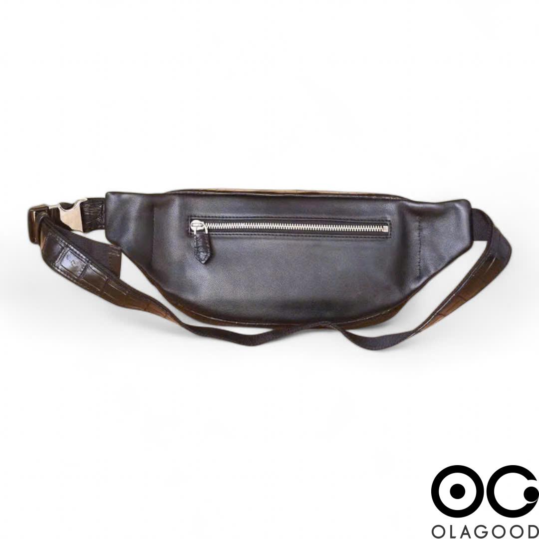 Túi bao tử nam da cá sấu đeo chéo màu đen TBTDT012S - Hình ảnh 7