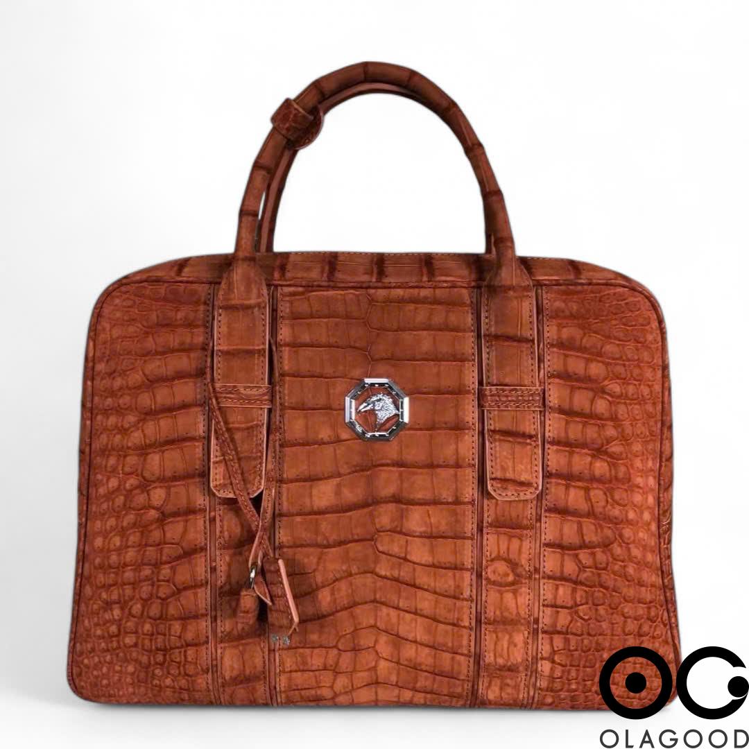 Cặp laptop công sở da cá sấu nile nubuck - CLT0123SN