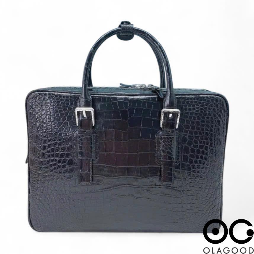Cặp laptop nam màu xám da cá sấu - CLT0129S - Hình ảnh 3