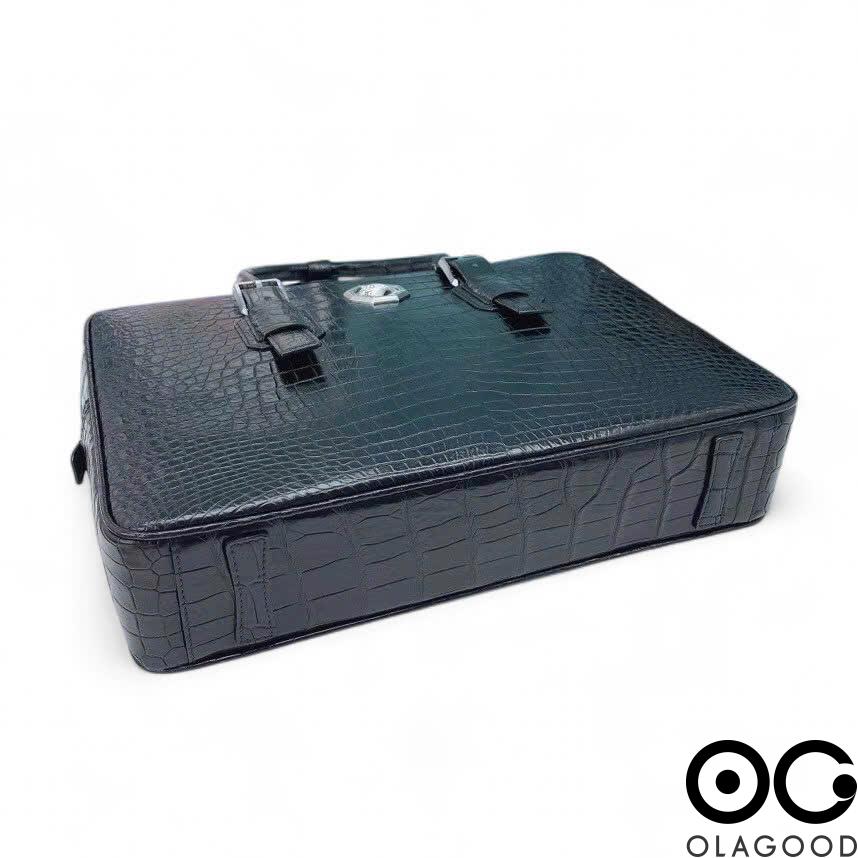 Cặp laptop nam màu xám da cá sấu - CLT0129S - Hình ảnh 6