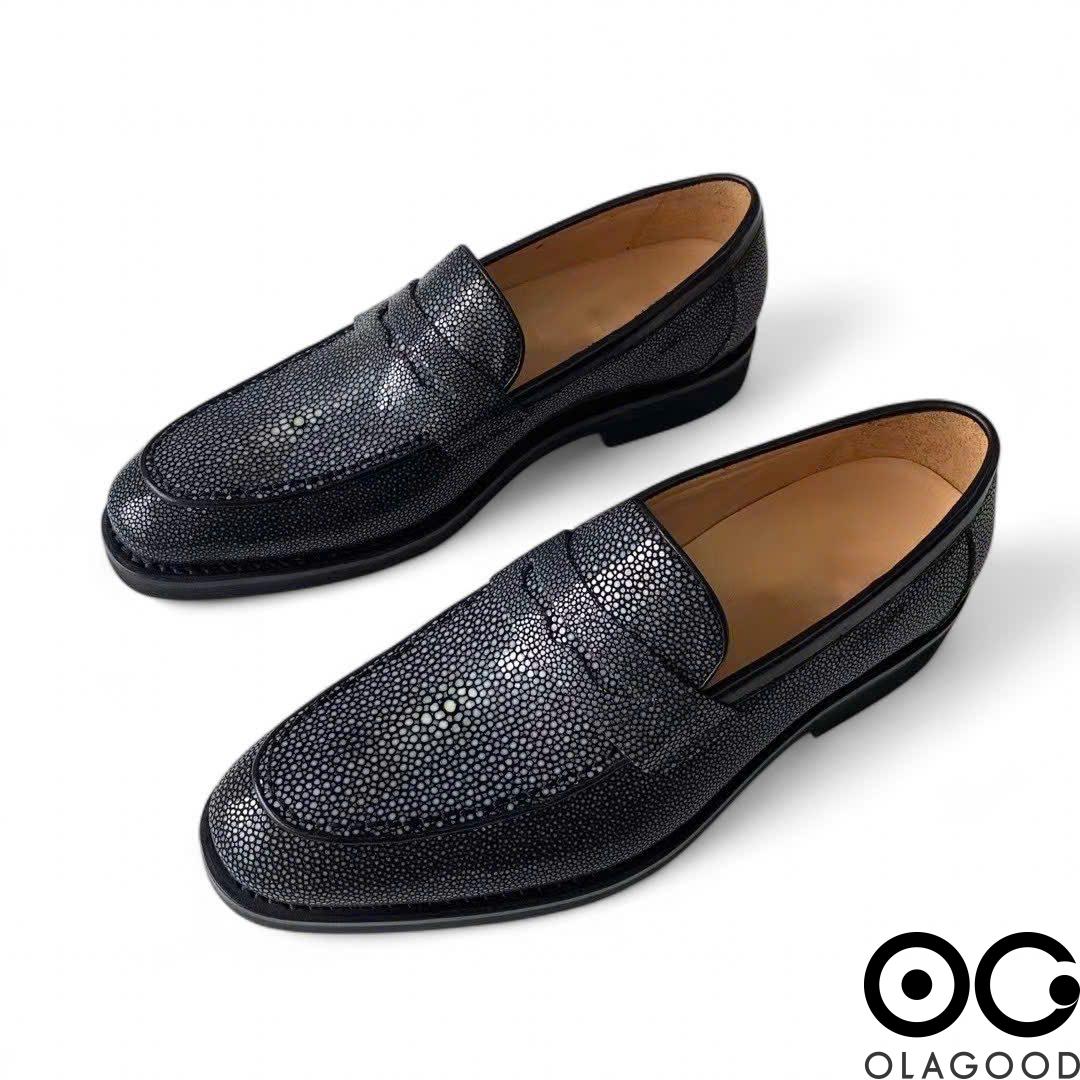 Giày loafer penny da cá đuối - GLP013D