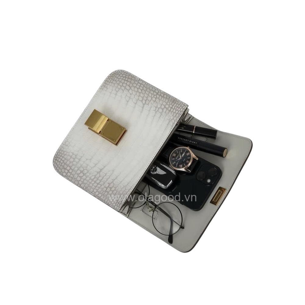 Túi nữ đeo vai da cá sấu - TXF0212S - Hình ảnh 7