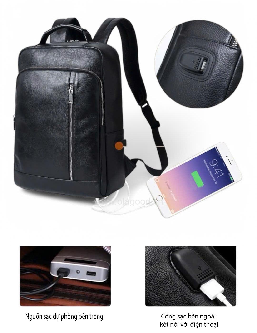 Balo văn phòng da bò cao cấp - BL014B - Hình ảnh 12