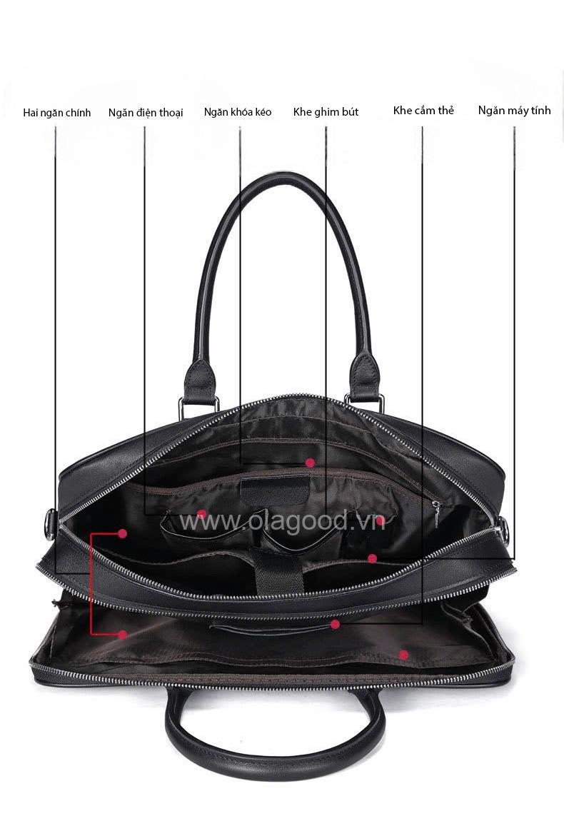 Túi đựng laptop nam công sở da bò cao cấp - LT0112B - Hình ảnh 8
