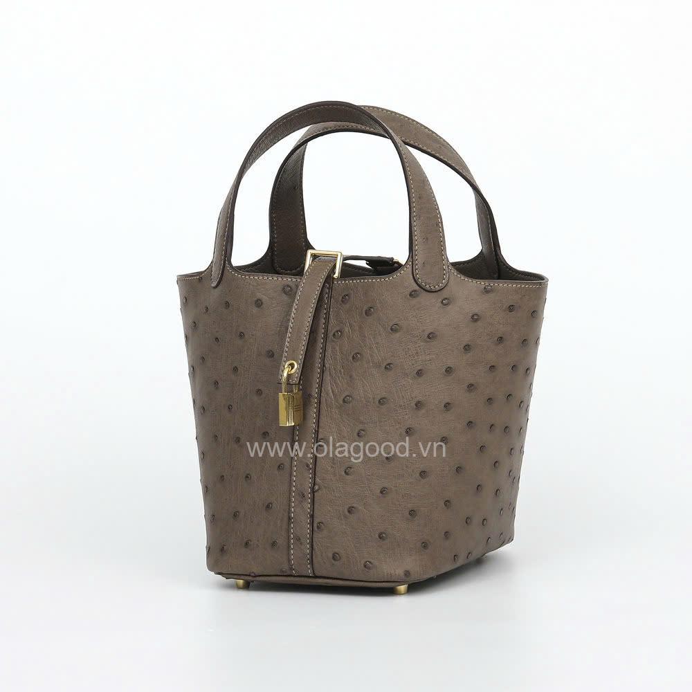 Túi nữ da đà điểu nhập khẩu - Khâu thủ công - TXF0232D