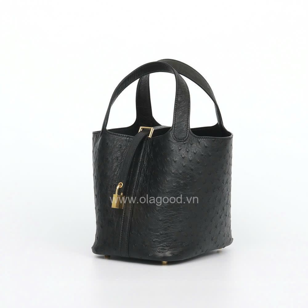 Túi nữ da đà điểu nhập khẩu - Khâu thủ công - TXF0232D - Hình ảnh 4