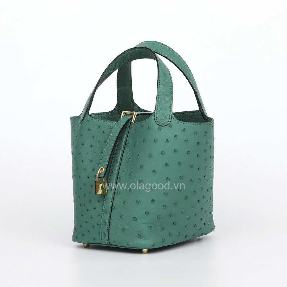 Túi nữ da đà điểu nhập khẩu - Khâu thủ công - TXF0232D - Hình ảnh 5