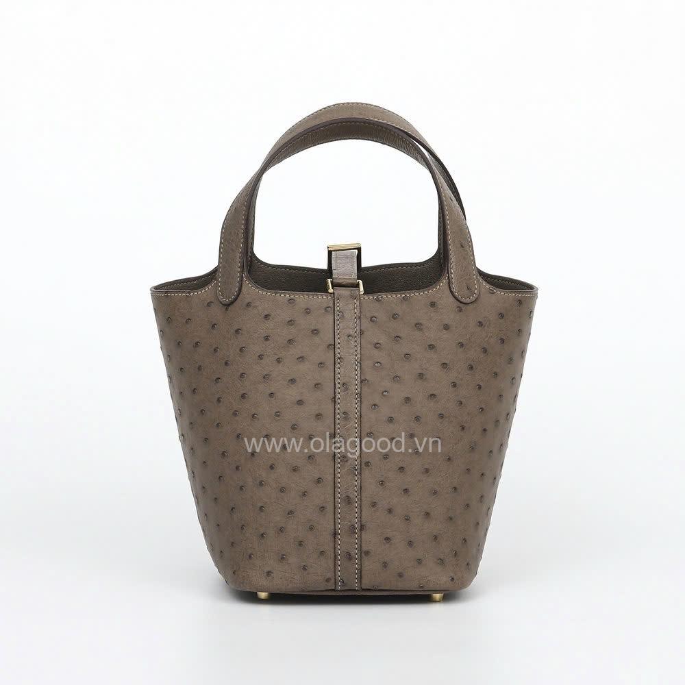 Túi nữ da đà điểu nhập khẩu - Khâu thủ công - TXF0232D - Hình ảnh 6