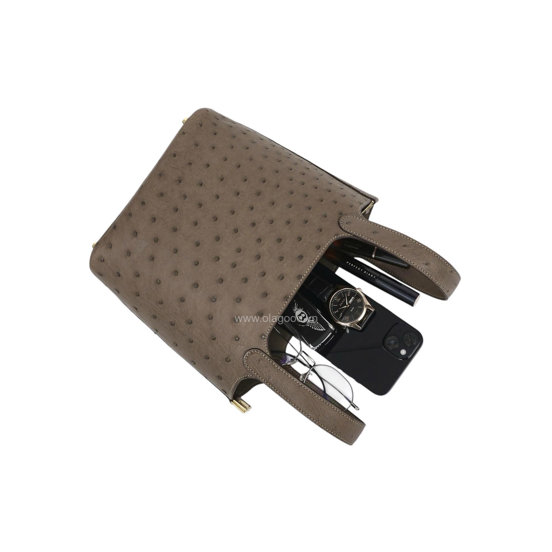 Túi nữ da đà điểu nhập khẩu - Khâu thủ công - TXF0232D - Hình ảnh 10