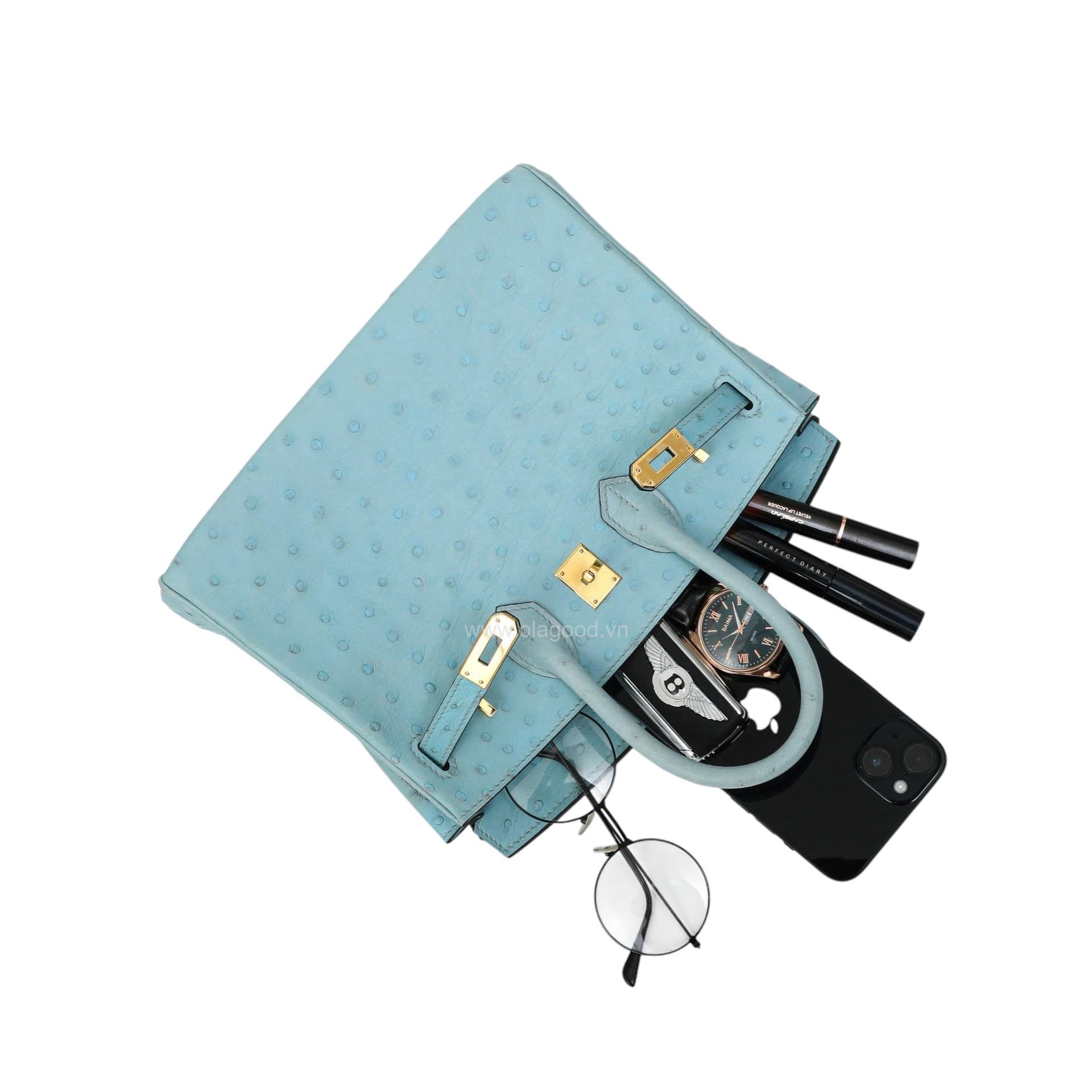 Túi xách nữ da đà điểu chính hãng - Thủ công handmade - TXF0234D - Hình ảnh 9