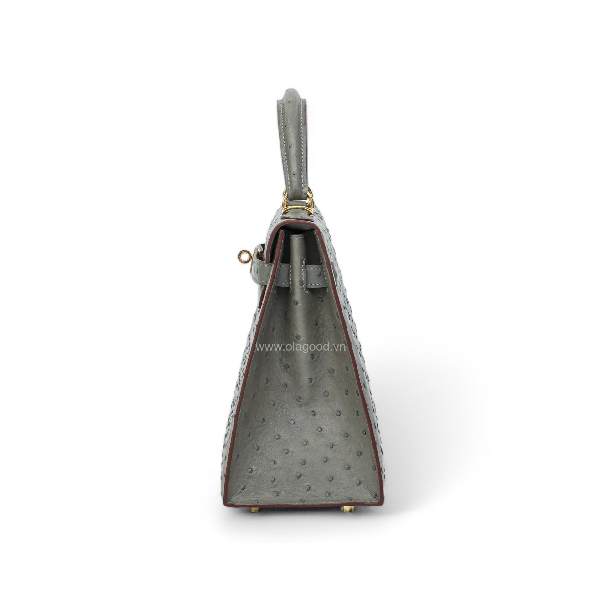Túi xách nữ da đà điểu khâu thủ công bằng chỉ sáp - TXF0225D - Hình ảnh 13