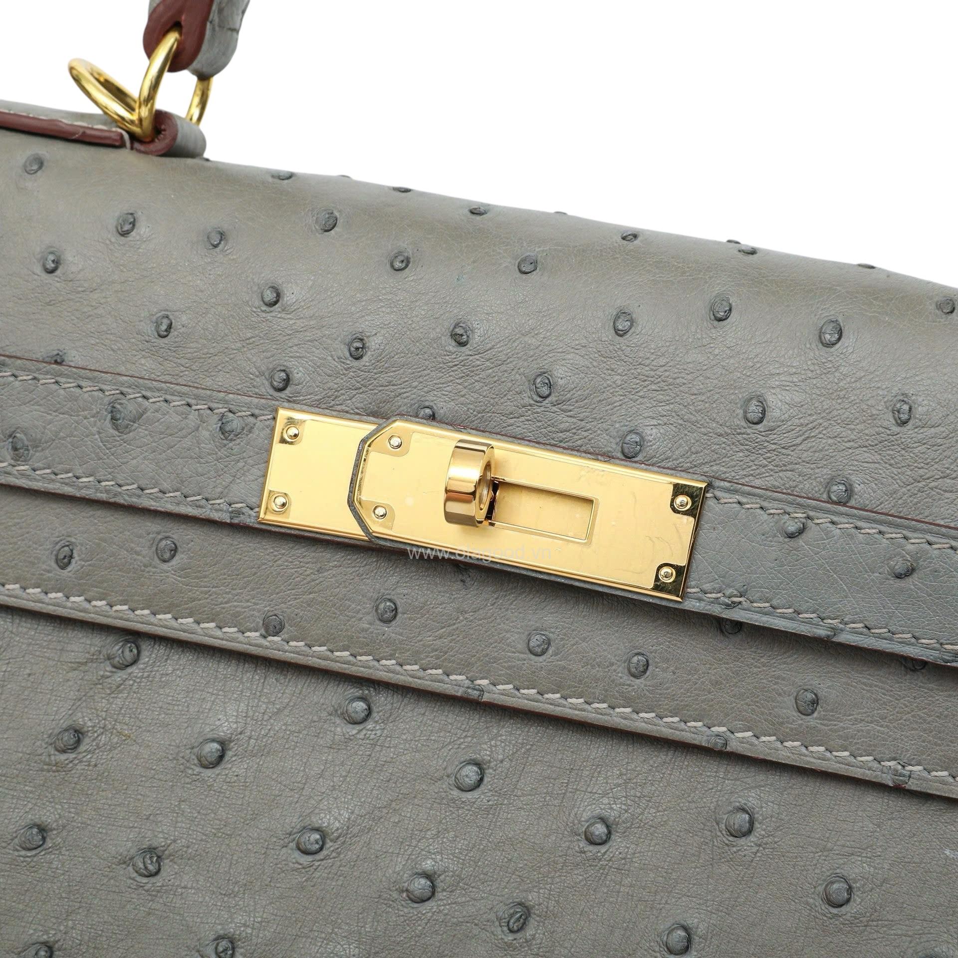 Túi xách nữ da đà điểu khâu thủ công bằng chỉ sáp - TXF0225D - Hình ảnh 15