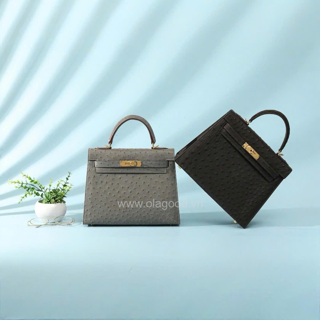 Túi xách nữ da đà điểu khâu thủ công bằng chỉ sáp - TXF0225D - Hình ảnh 22