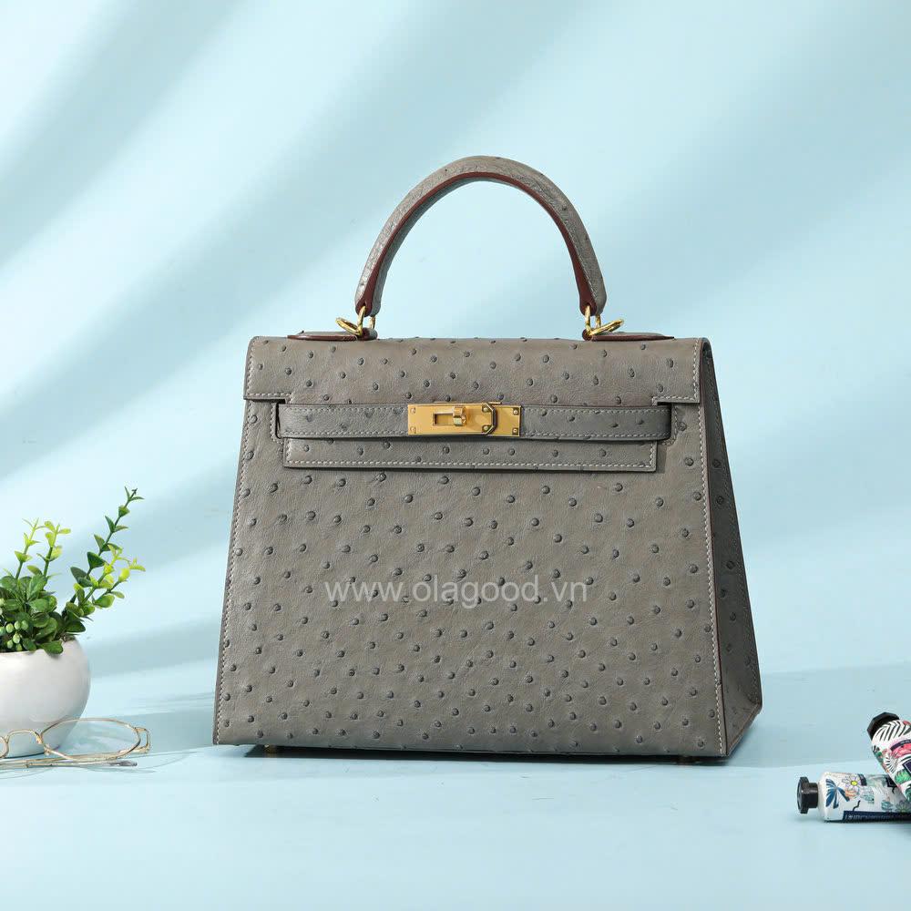 Túi xách nữ da đà điểu khâu thủ công bằng chỉ sáp - TXF0225D - Hình ảnh 21