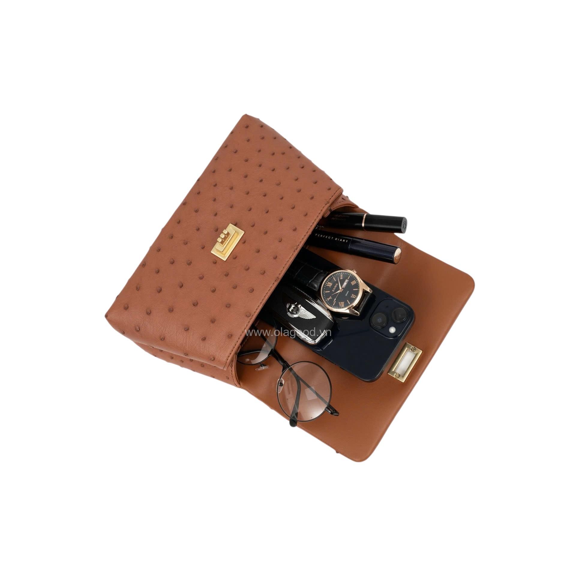 Túi xách nữ da đà điểu thật - TXF0224D - Hình ảnh 9