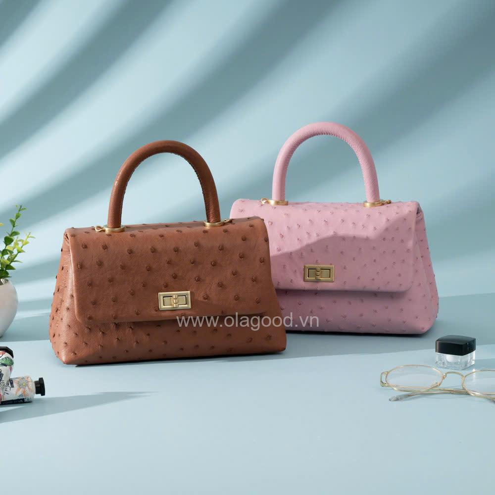 Túi xách nữ da đà điểu thật - TXF0224D - Hình ảnh 15