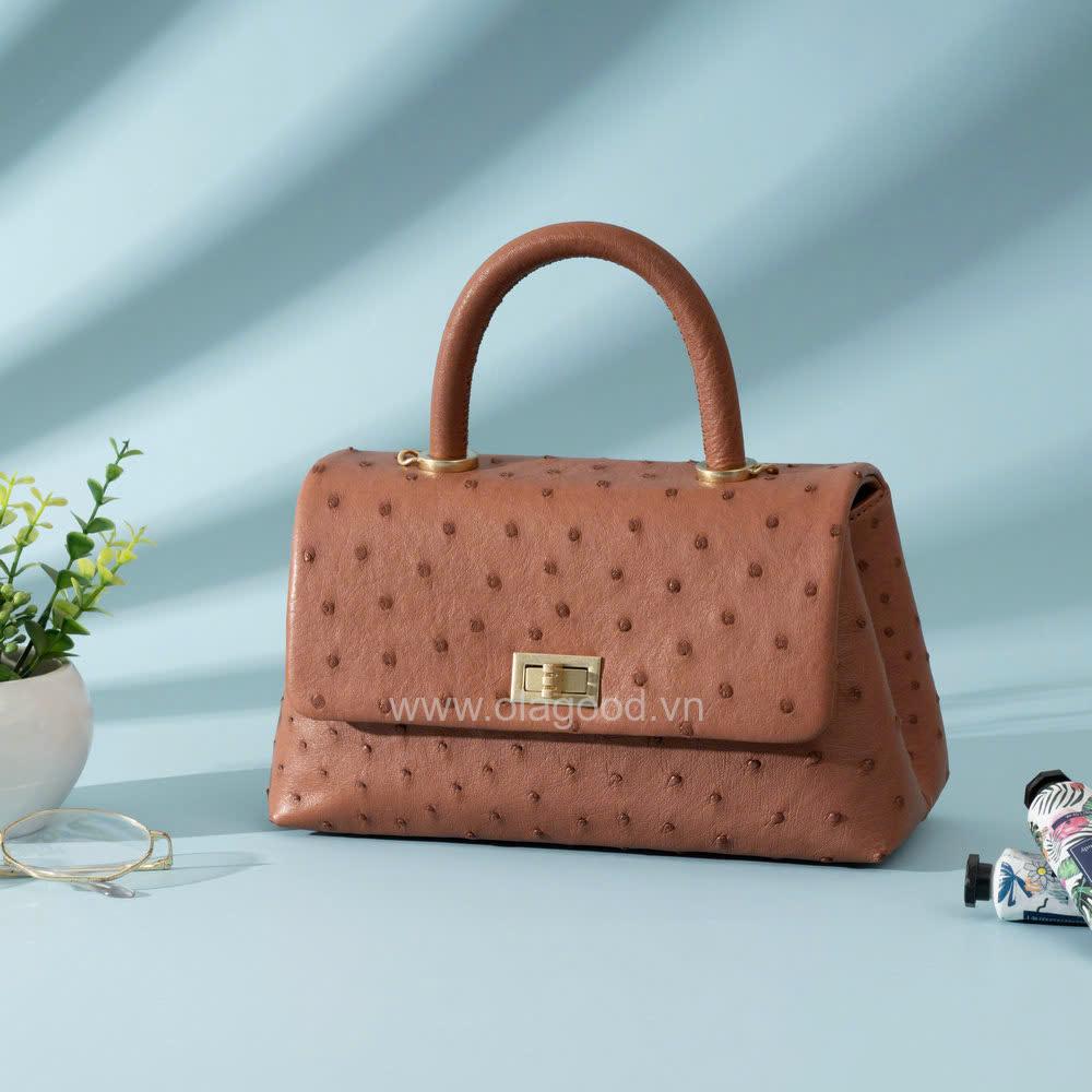 Túi xách nữ da đà điểu thật - TXF0224D - Hình ảnh 14