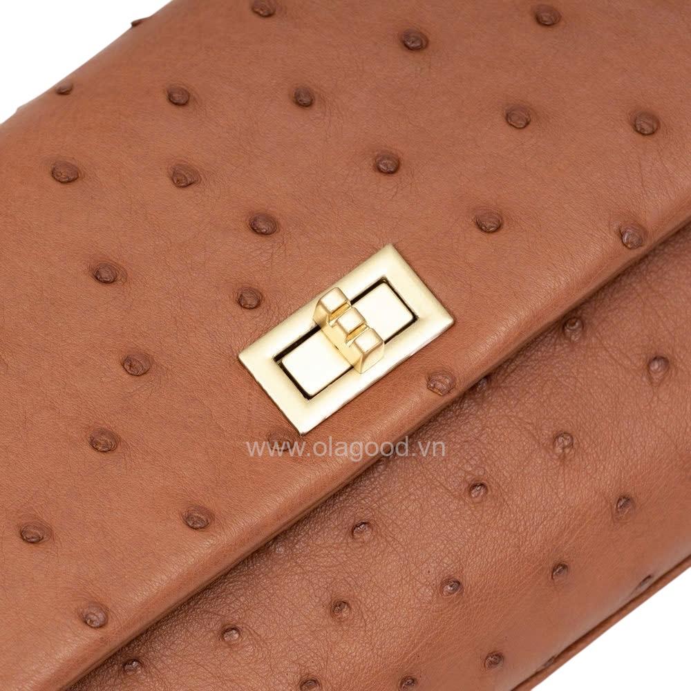 Túi xách nữ da đà điểu thật - TXF0224D - Hình ảnh 10