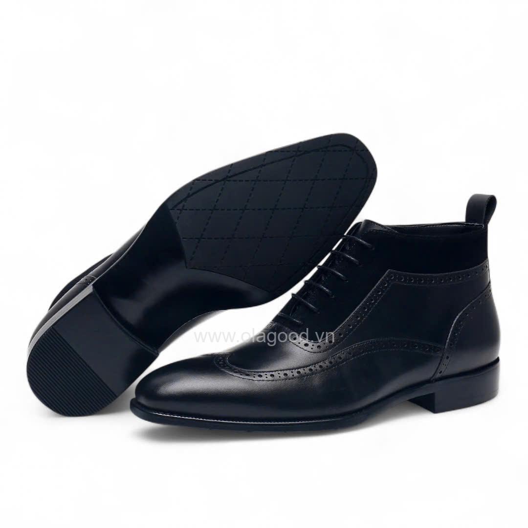 Boot lace wingtip da bê cao cấp - ZBL013B - Hình ảnh 7