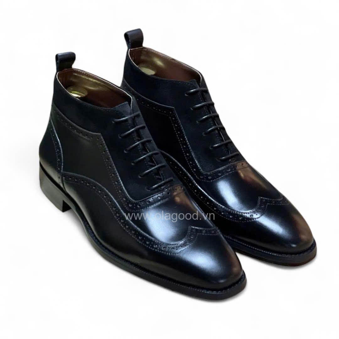 Boot lace wingtip da bê cao cấp - ZBL013B - Hình ảnh 4