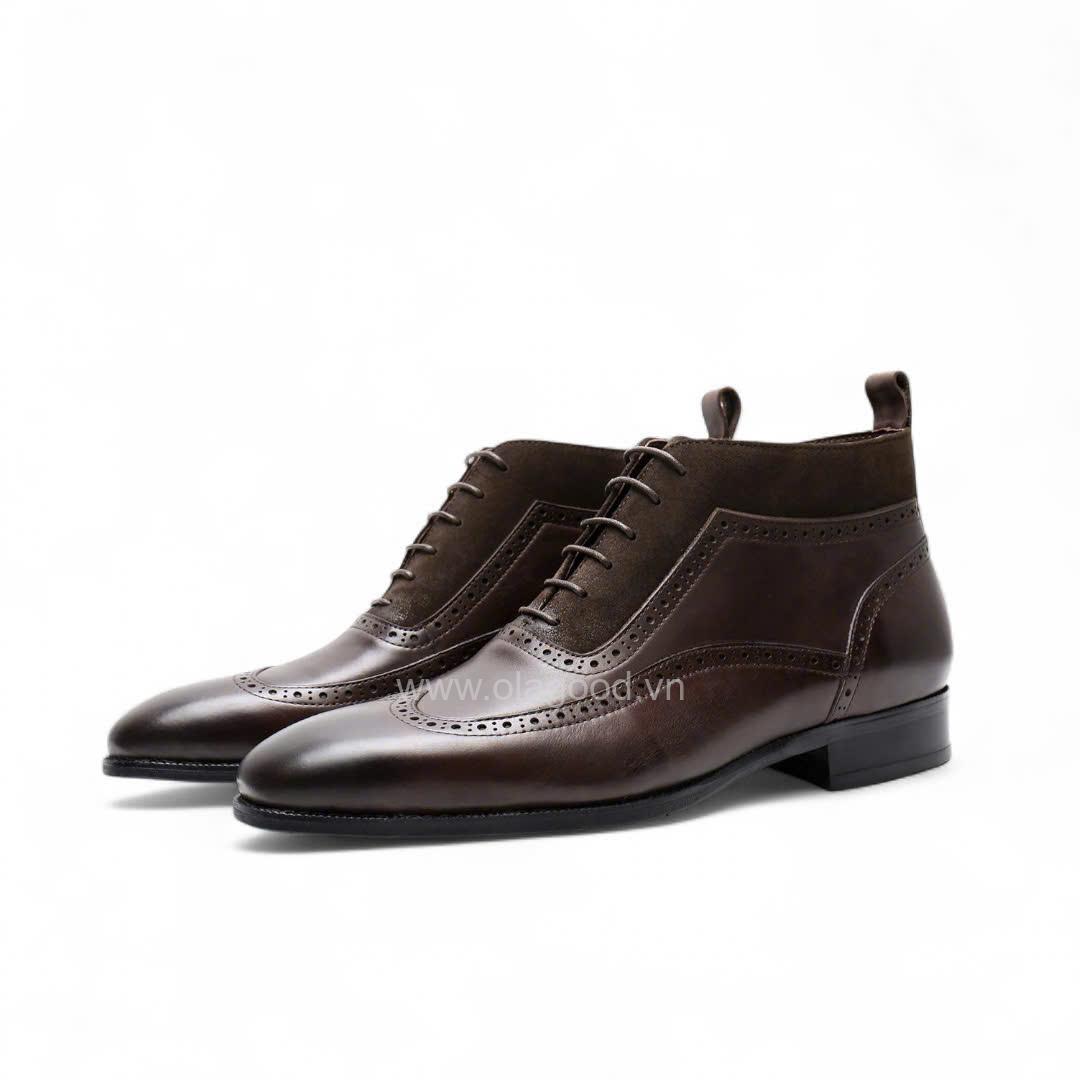 Boot lace wingtip da bê cao cấp - ZBL013B - Hình ảnh 3