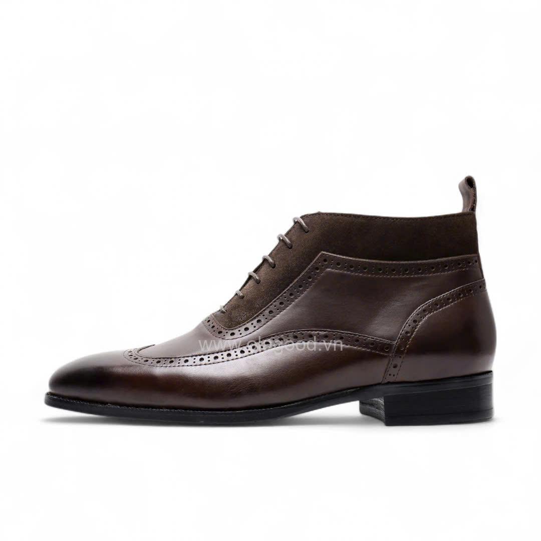 Boot lace wingtip da bê cao cấp - ZBL013B - Hình ảnh 9